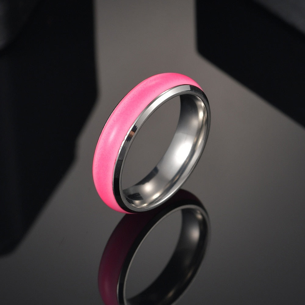 
                  
                    Stainless Steel Luminous Rings Glow in the Dark
                  
                