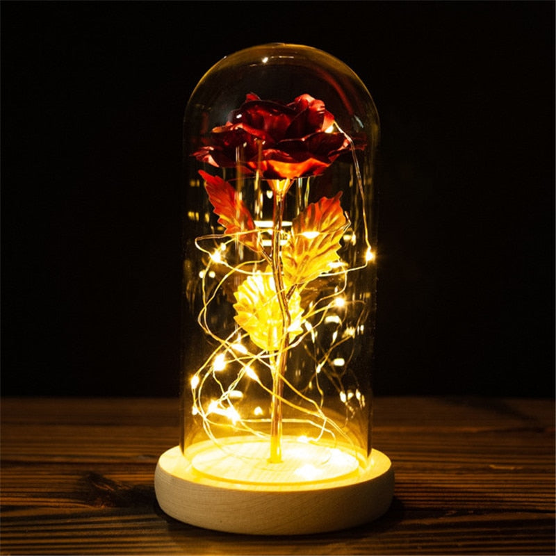 
                  
                    LED Enchanted Rose Eternal Flower with String Lights In Dome for Home Decor
                  
                