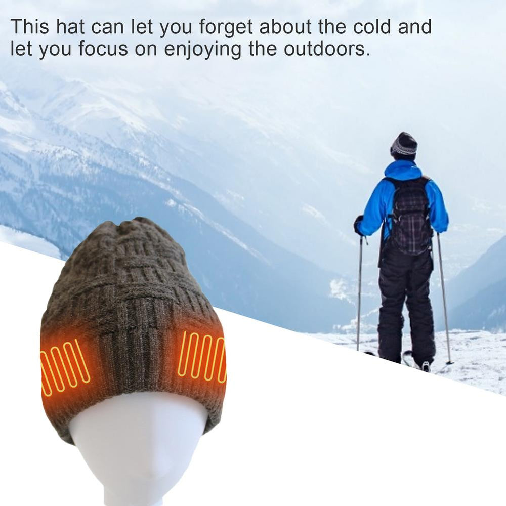 Electric Heated Cap 3 Levels Adjustable Temperature USB Charging Breathable Washable Warm Comfortable Heating Hat