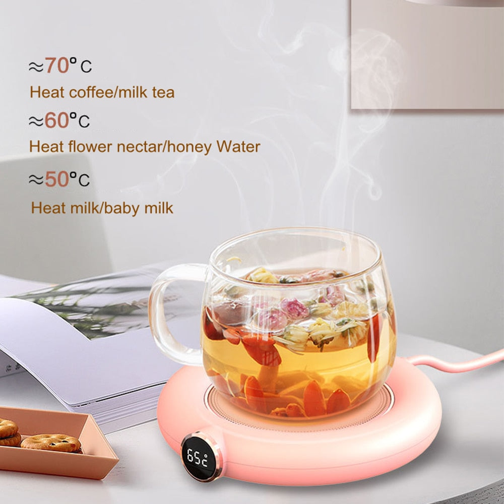 
                  
                    Cup Warmer Heating Pad USB DC 5V Constant Temperature Coaster 3 Gear Digital Display Timing Heater
                  
                