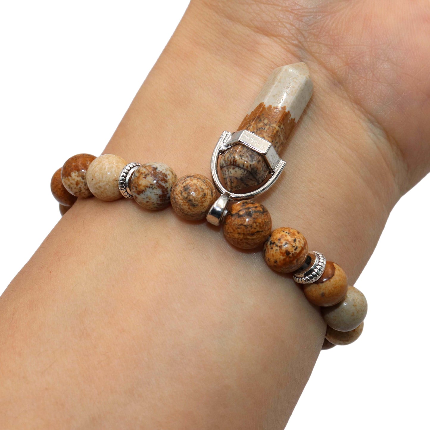 
                  
                    Natural Stone Hexagonal Pendant Beaded Bracelets
                  
                