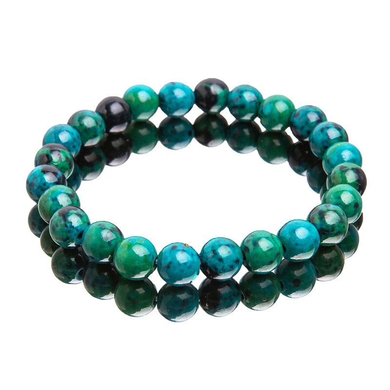 
                  
                    Chrysocolla Malachite Natural Stone Beads Bracelet Diabetes Relief Healing Jewelry
                  
                