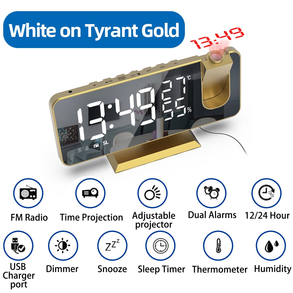 
                  
                    LED Digital Electronic Alarm Clock with Time Projector FM Radio
                  
                