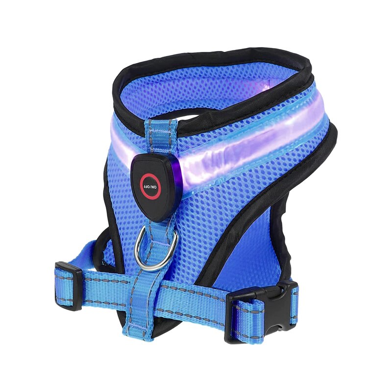 
                  
                    LED Light Dog Harness USB Rechargeable Reflective Adjustable Mesh Soft Padded Pet Vest Harness
                  
                