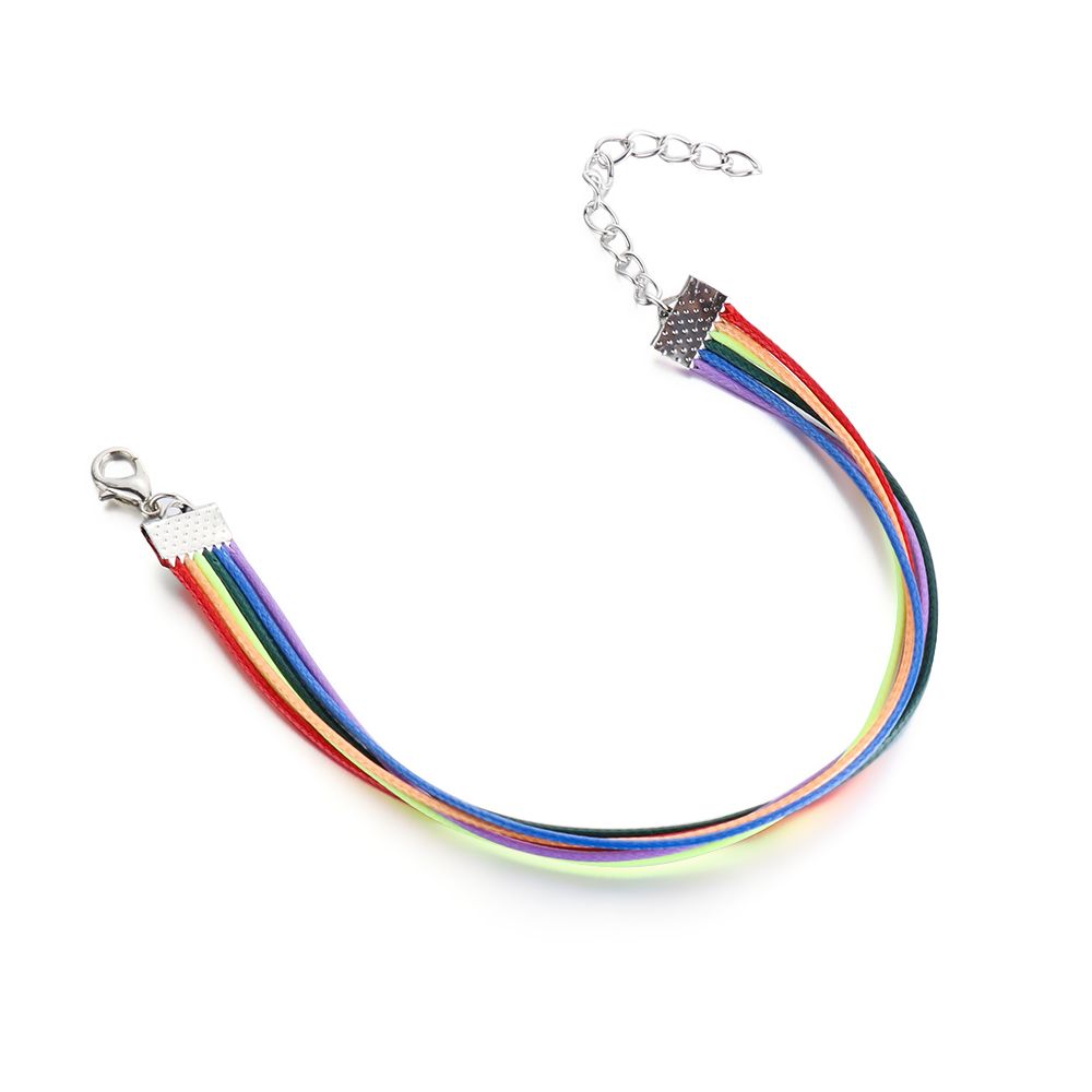 
                  
                    Unisex Adjustable Multicolor Wax Rope LGBT Rainbow Bracelet
                  
                