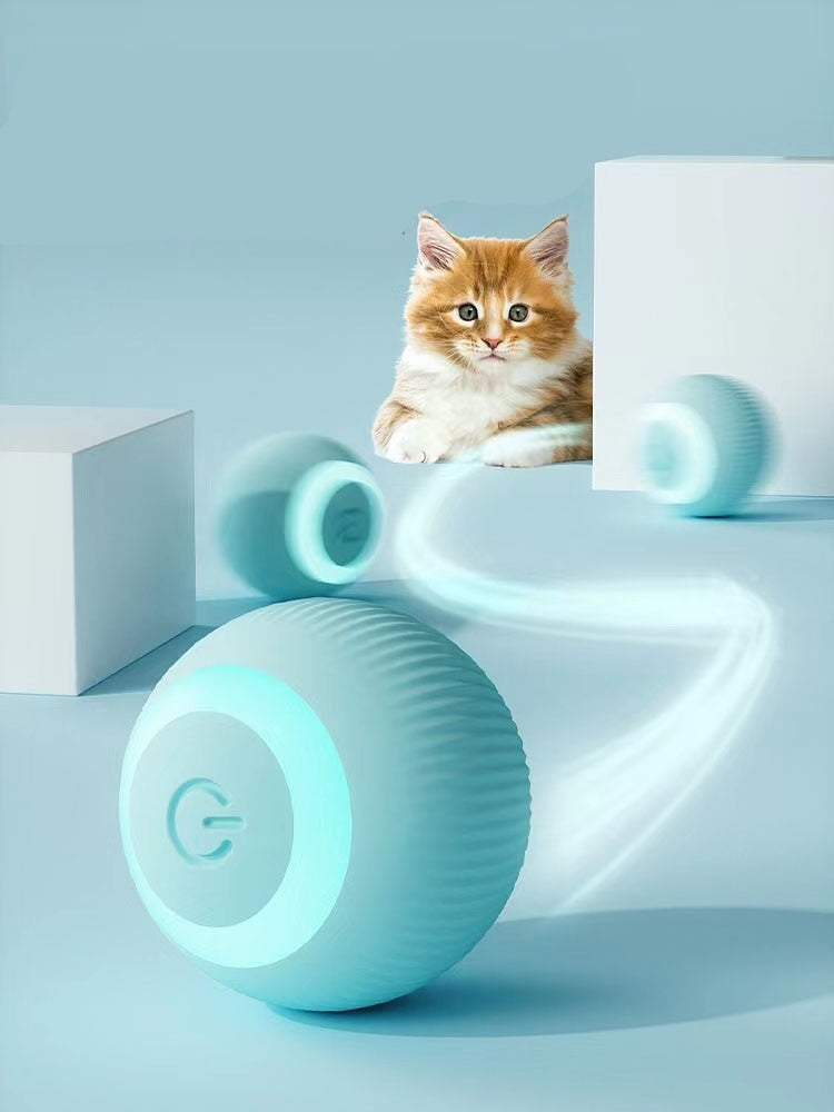 Electric Cat Ball Toy Automatic Rolling Smart Cat Toy for Cats for Indoor Interactive Playing