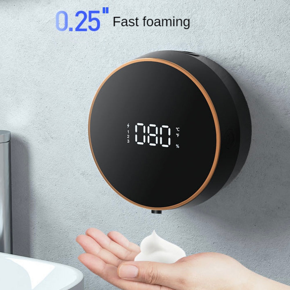 
                  
                    Wall Mount Automatic Foam Soap Dispensers LED Temperature Display Electric Touchless Infrared Sensor Foam Liquid Dispenser
                  
                