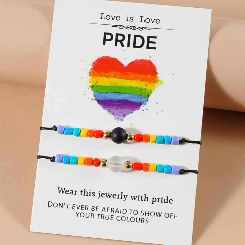 
                  
                    2Pcs/set Handmade Rainbow LGBT Rope Charm Bracelet
                  
                