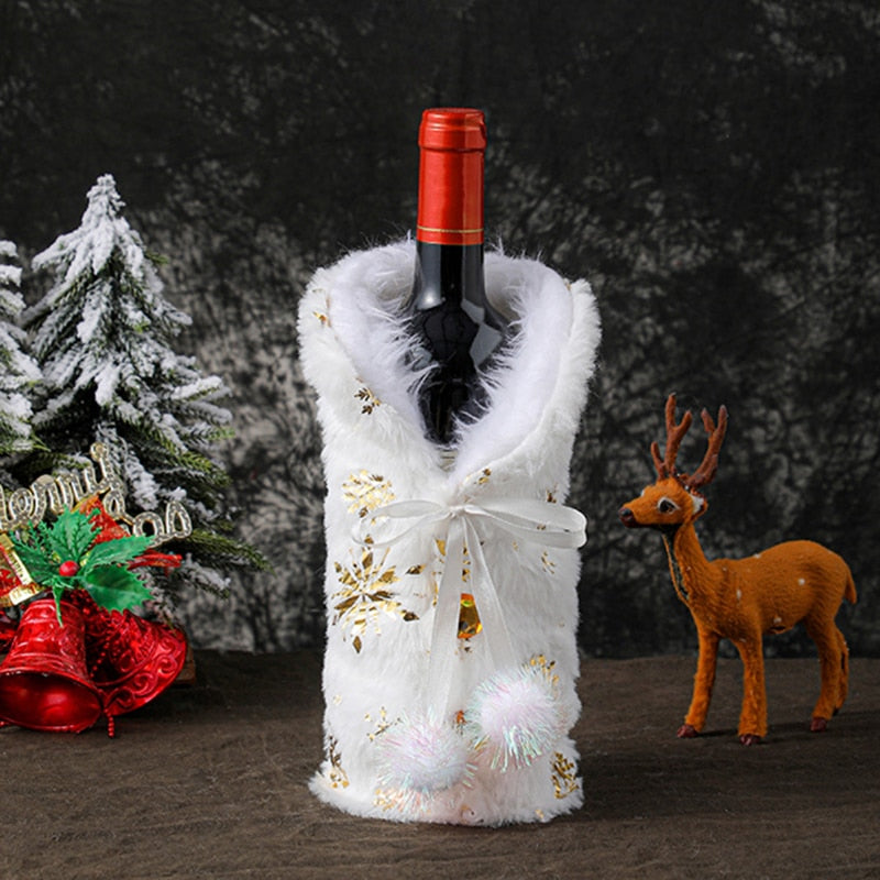 
                  
                    1pc Christmas Wine Champagne Bottle Cover Bag Plush Fabrics Holiday Christmas Decor For Home
                  
                