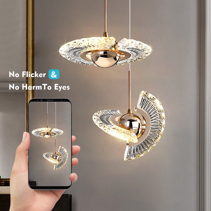 
                  
                    Nordic Luxury Style Chandelier UFO Round Crystal Pendant Lamp Hanging Light Fixture
                  
                