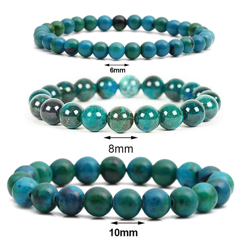 
                  
                    Chrysocolla Malachite Natural Stone Beads Bracelet Diabetes Relief Healing Jewelry
                  
                