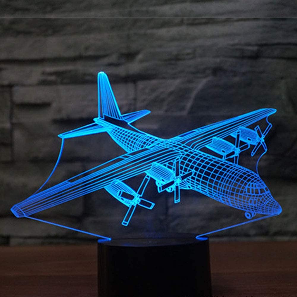 Aircraft 3D LED Lamp Abstractive Optical Illusion Night Light