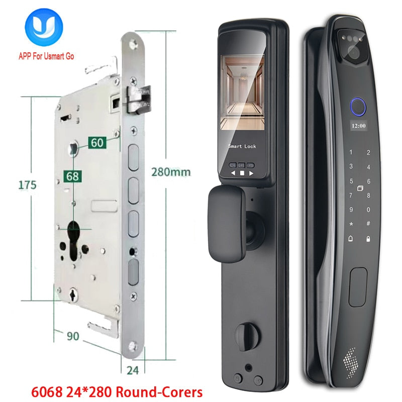 
                  
                    3D Face Smart Door Lock Security Camera Monitor Fingerprint Password Biometric Smart Key Lock
                  
                