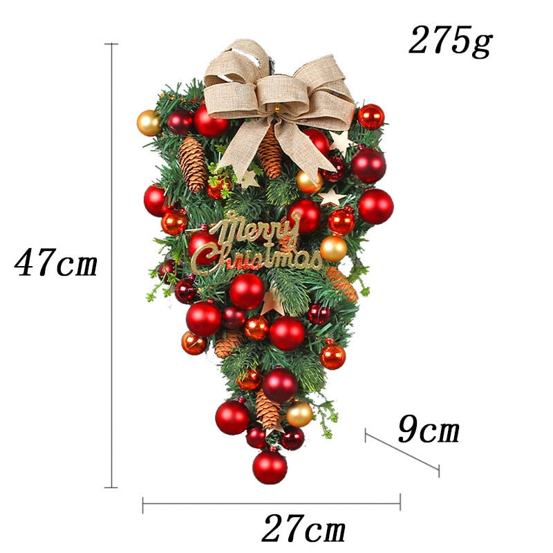 
                  
                    Holiday Christmas Red Wreath Front Door Hanging Artificial Pine Needle Garland Wreath Outdoor Home Decor
                  
                