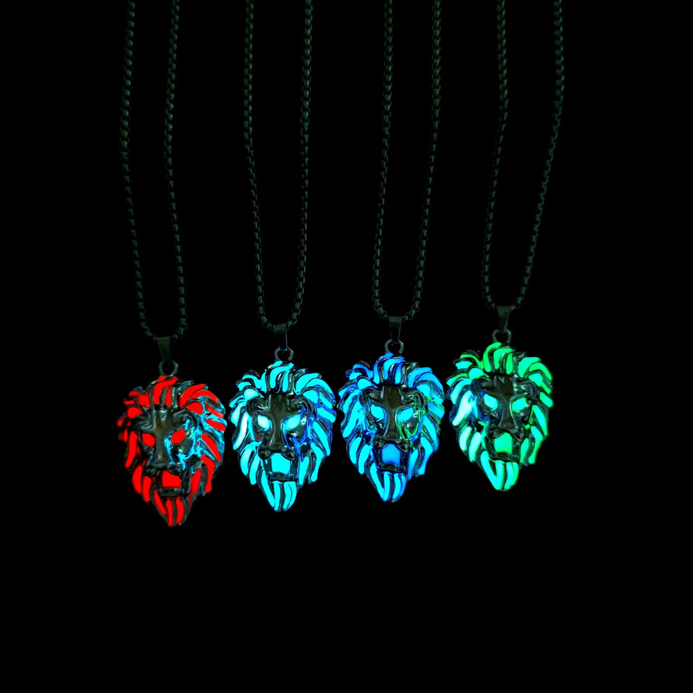 Lion Pendant Glow In The Dark Necklace