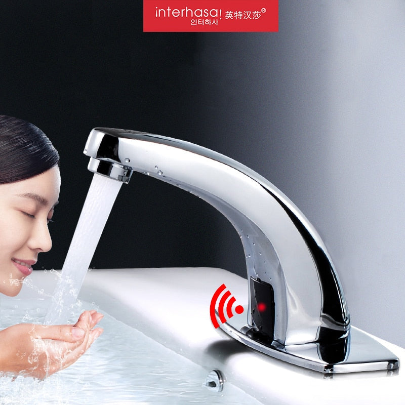 Hot & Cold Automatic Faucet Touch Free Infrared Sensor Faucets Touchless Water Saving Inductive Faucet