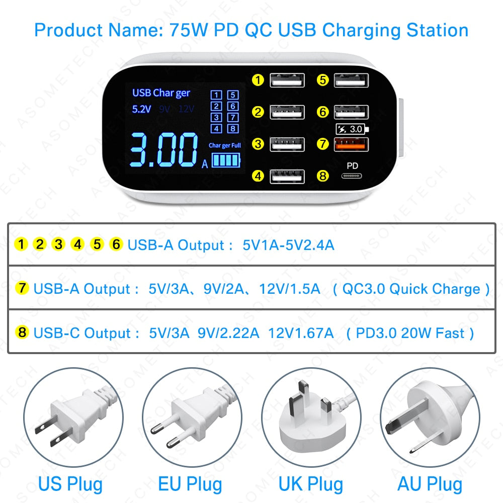 
                  
                    8-Port LED Display USB Fast Charger
                  
                