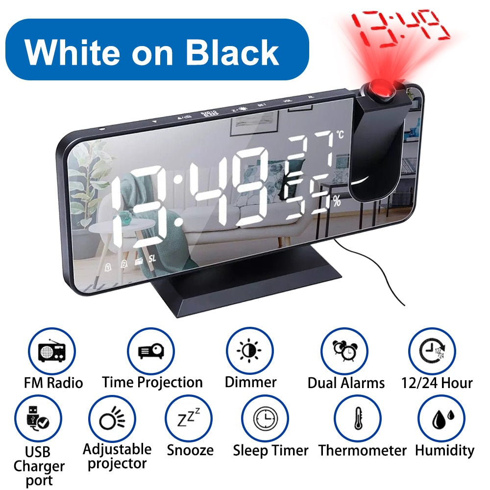 
                  
                    LED Digital Electronic Alarm Clock with Time Projector FM Radio
                  
                