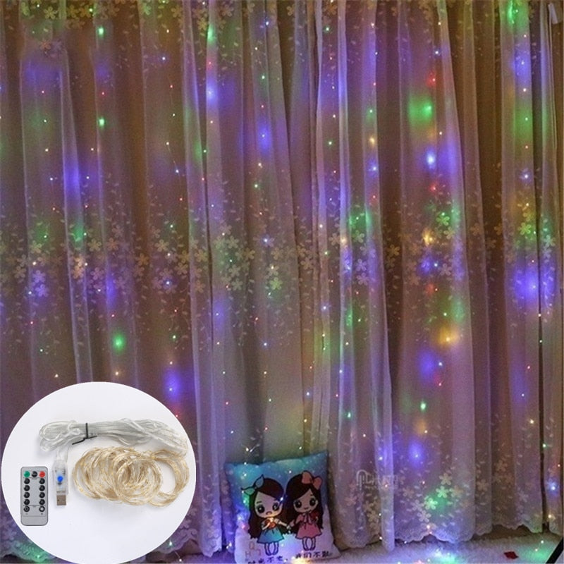 
                  
                    LED Holidays Curtain Garland for Window USB Power Fairy Lights with Remote Control Home Decor
                  
                