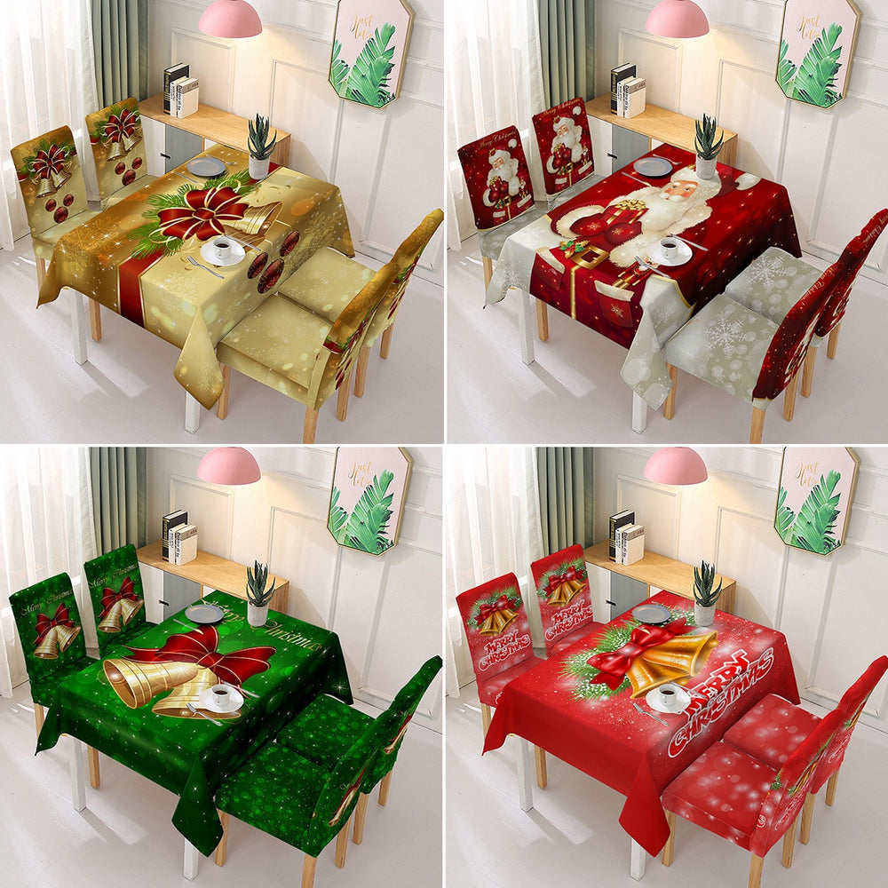 Holidays Christmas Tablecloth Decoration Oil-Proof and Waterproof Rectangular Tablecloth