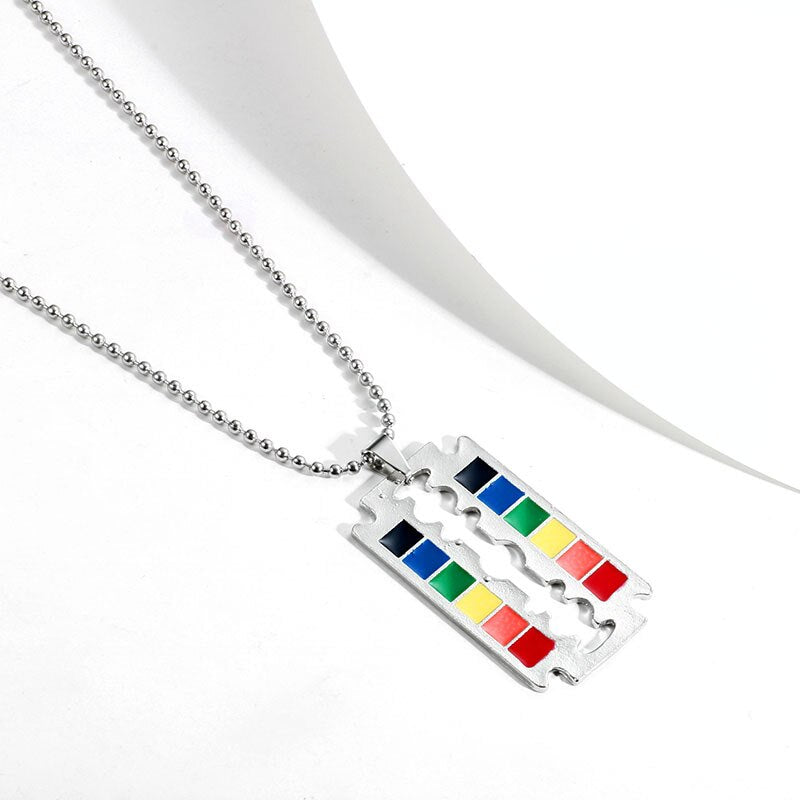 
                  
                    Enamel Rainbow Flag Pride Love Equality Pendant Necklace LGBT Necklaces Stainless Steel
                  
                