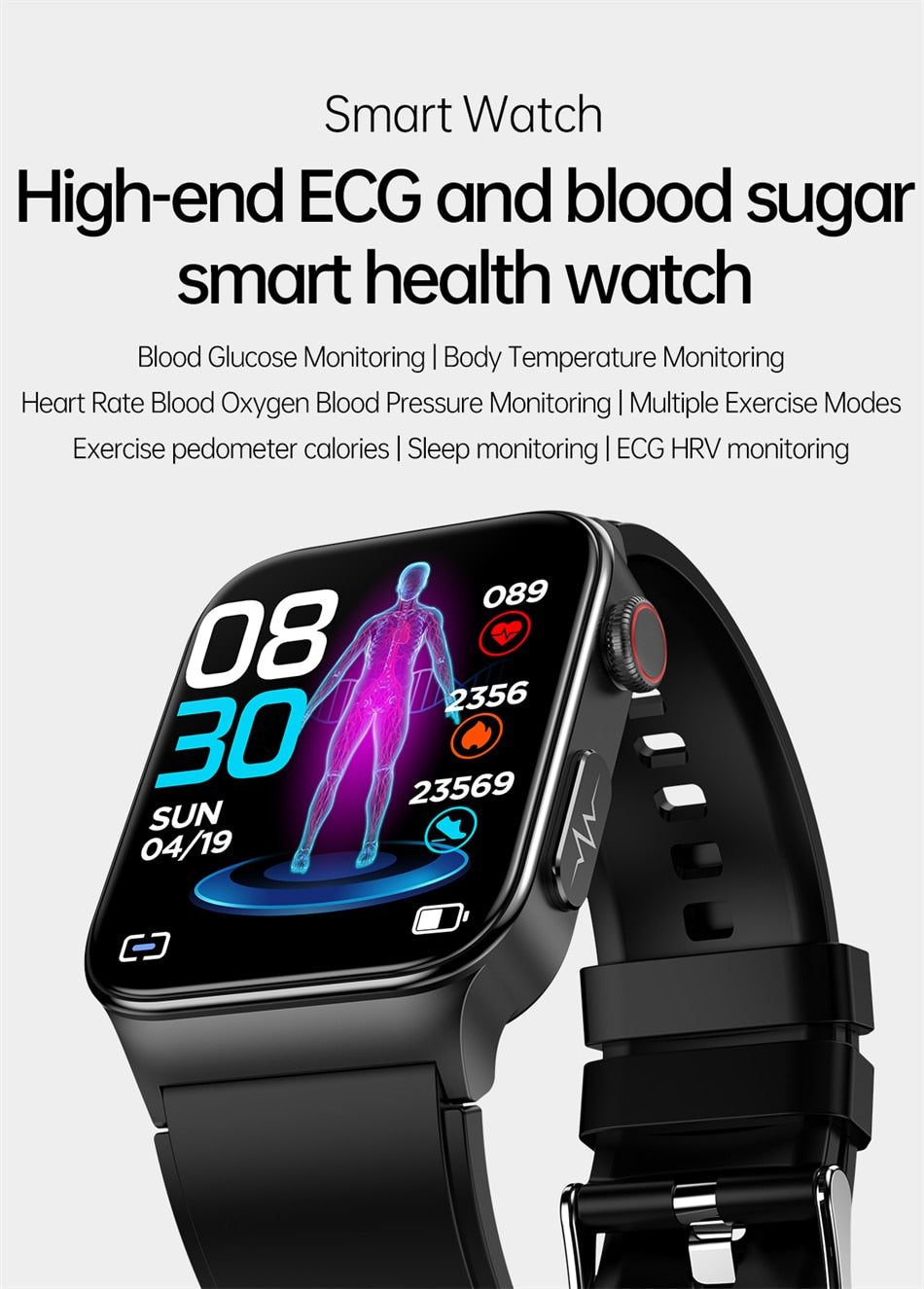 
                  
                    ECG+PPG Hypertension Hyperglycemia Hyperlipidemia Heart Rate Smart Watch
                  
                