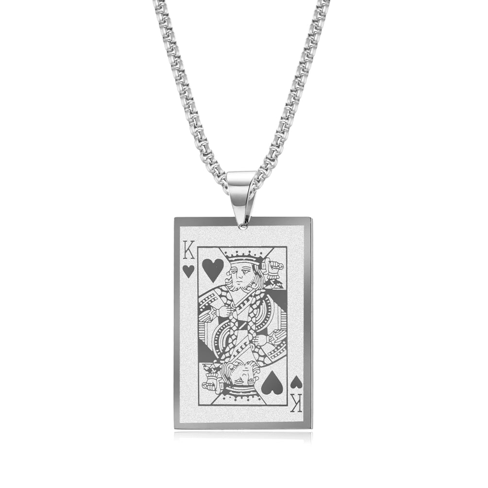 
                  
                    Poker Ace King Stainless Steel Pendant Necklace
                  
                