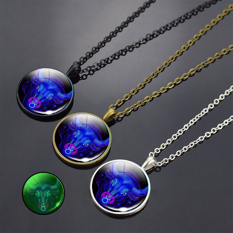 
                  
                    Luminous 12 Constellation Pendant Long Chains Necklace Zodiac Signs Glow in The Dark
                  
                