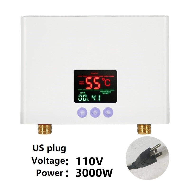 
                  
                    Instant Water Heater Bathroom Kitchen Wall Mounted Electric Water Heater LCD Temperature Display with Remote Control
                  
                