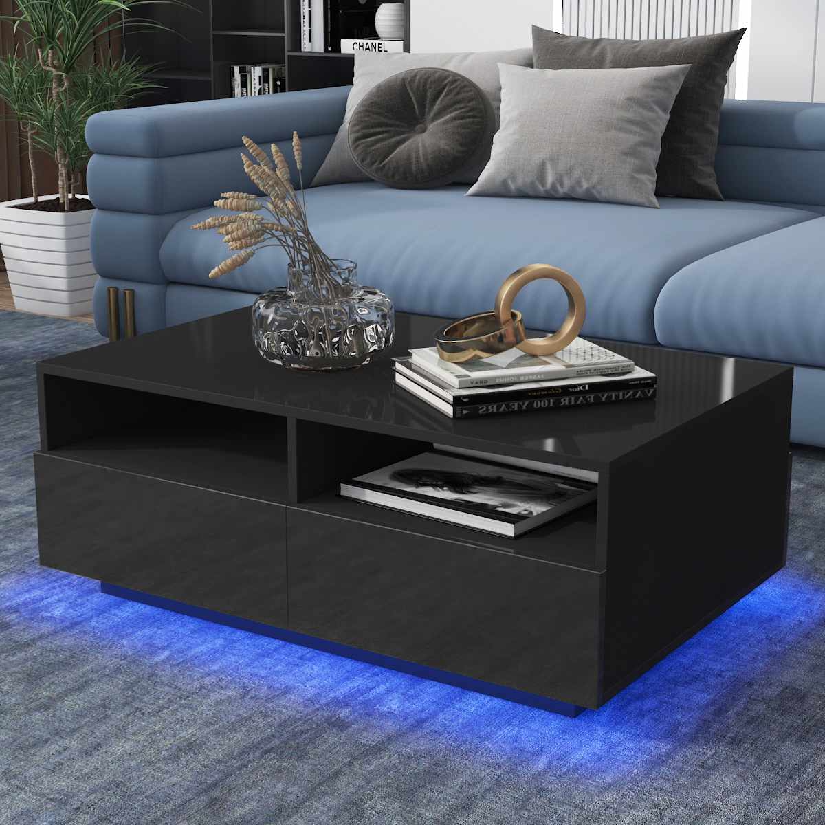 
                  
                    RGB LED Coffee Table High Gloss Side Table Living Room Furniture
                  
                