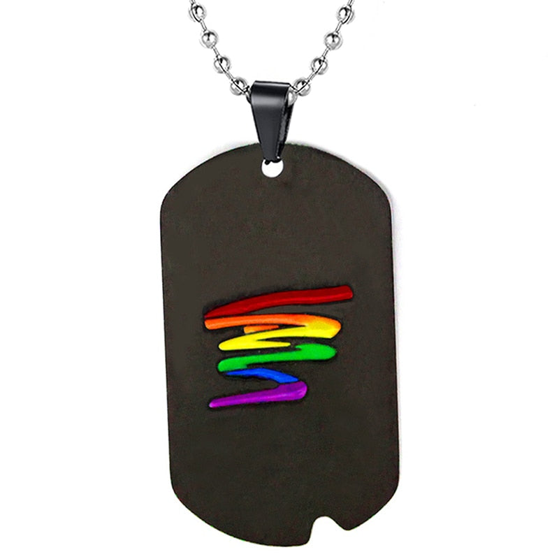 
                  
                    Enamel Rainbow Flag Pride Love Equality Pendant Necklace LGBT Necklaces Stainless Steel
                  
                