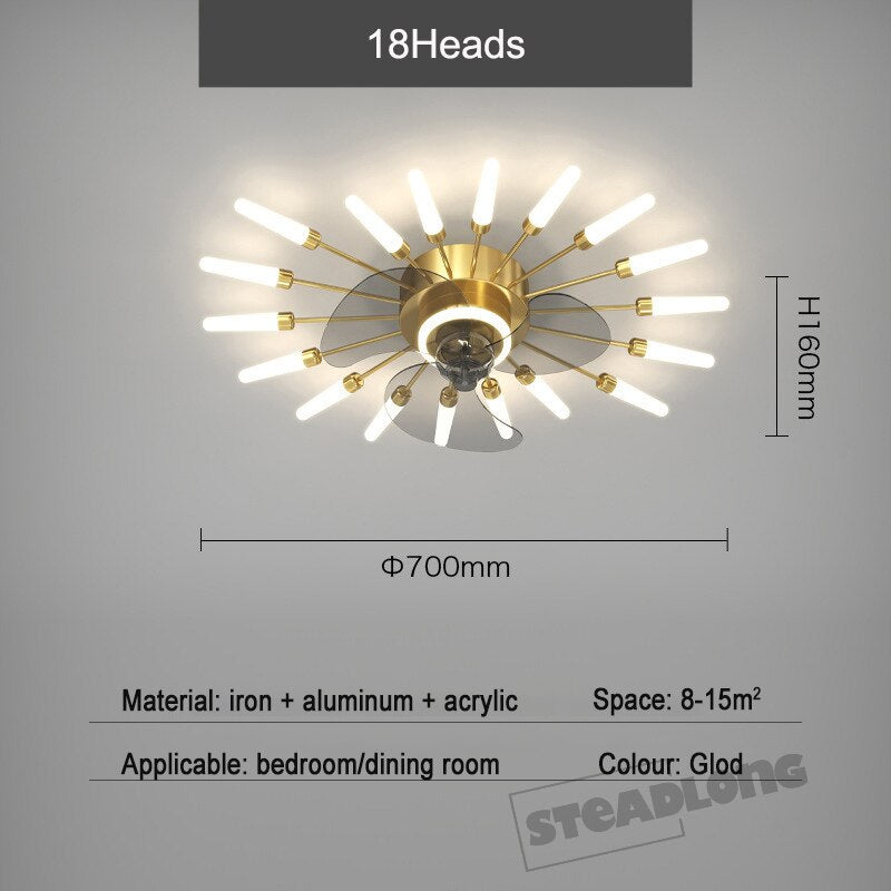 
                  
                    Nordic Creative Light Modern Luxury LED Fireworks Ceiling Fan Silent Light Fixture
                  
                