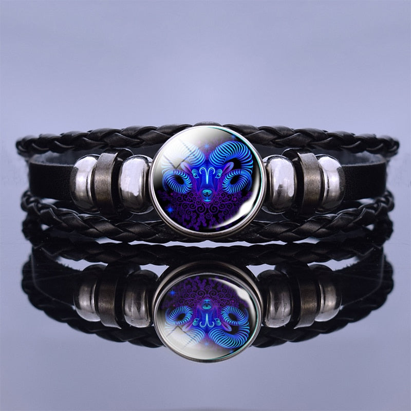 
                  
                    12 Zodiac Signs Constellation Charm Multilayer Weave Leather Bracelets
                  
                