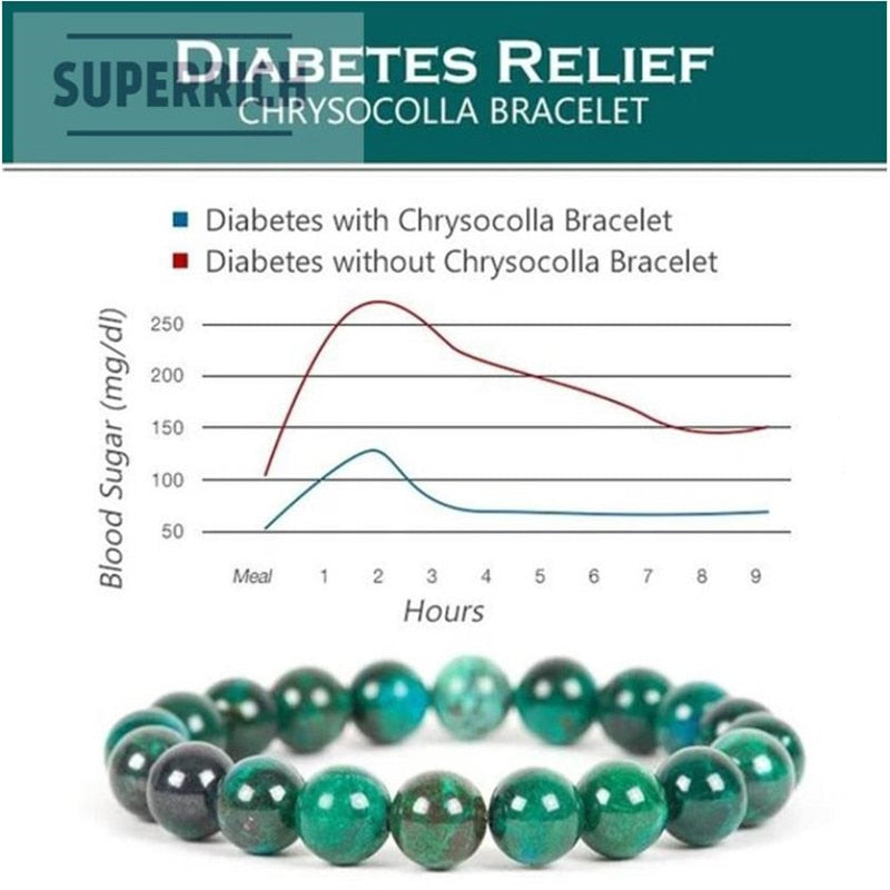 
                  
                    Chrysocolla Malachite Natural Stone Beads Bracelet Diabetes Relief Healing Jewelry
                  
                