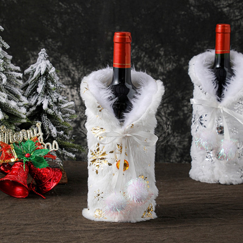 
                  
                    1pc Christmas Wine Champagne Bottle Cover Bag Plush Fabrics Holiday Christmas Decor For Home
                  
                