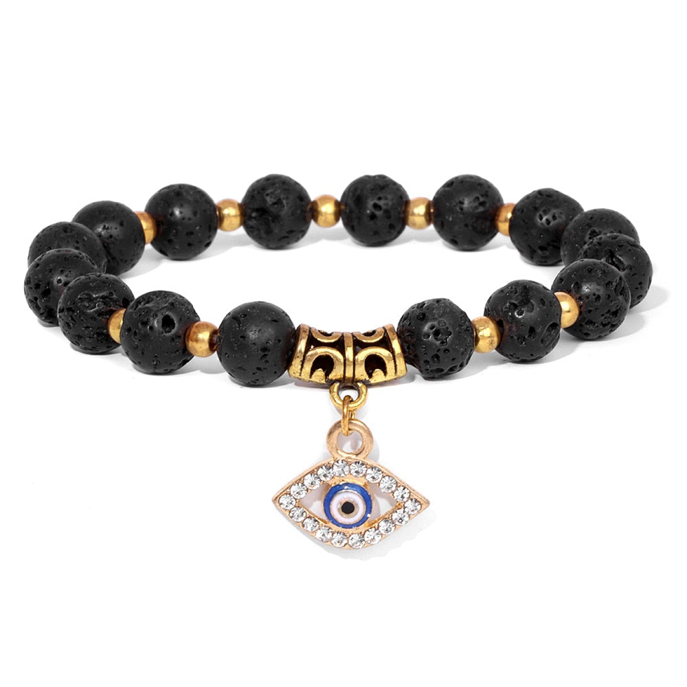 
                  
                    Stone Beaded Bracelet Oval Evil Eye Charm Lucky Wish Pendant Handmade Bracelets
                  
                