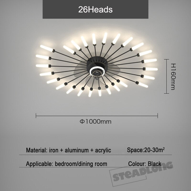 
                  
                    Nordic Creative Light Modern Luxury LED Fireworks Ceiling Fan Silent Light Fixture
                  
                