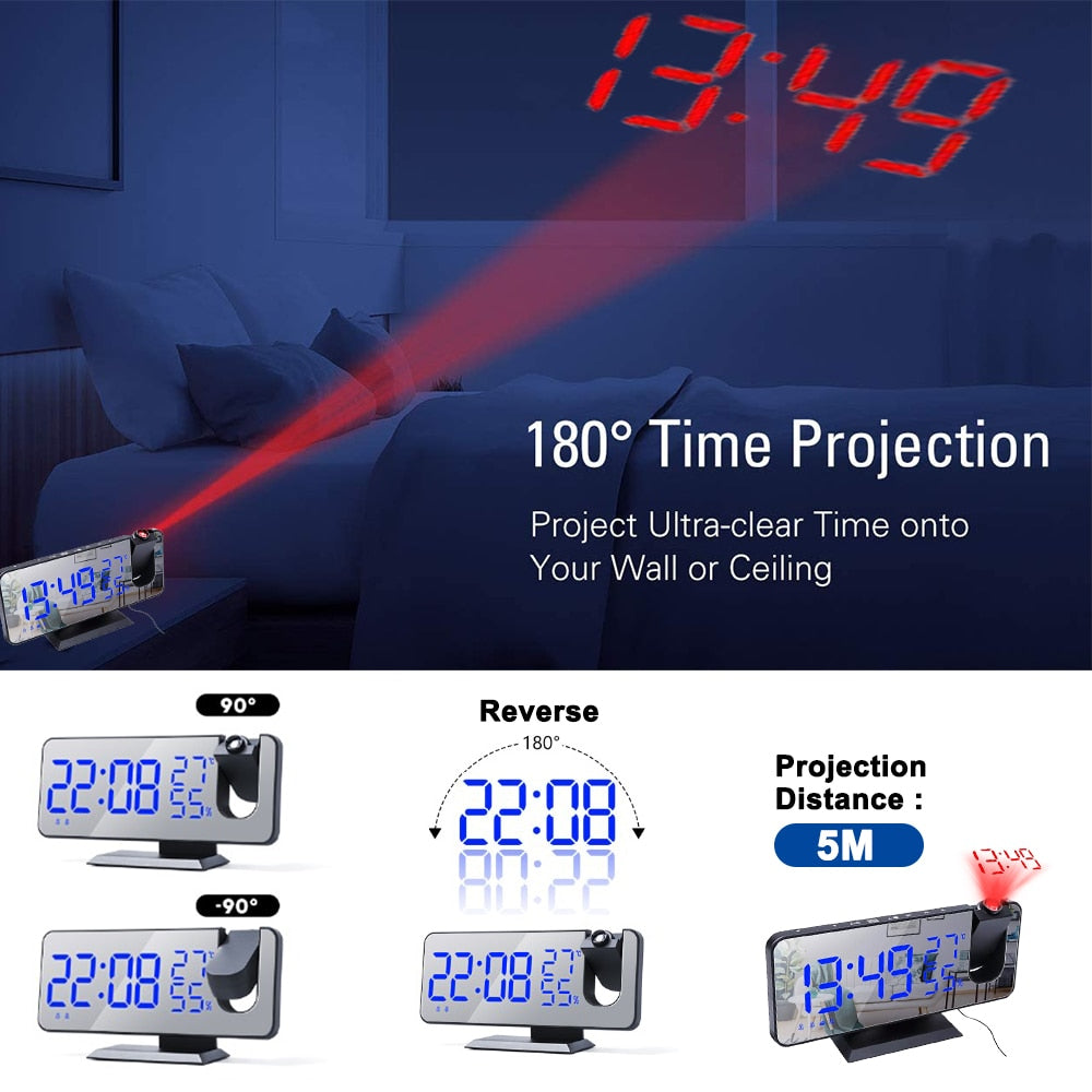 
                  
                    LED Digital Electronic Alarm Clock with Time Projector FM Radio
                  
                