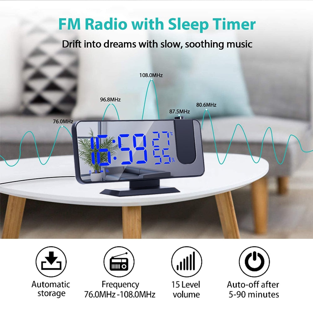 
                  
                    LED Digital Electronic Alarm Clock with Time Projector FM Radio
                  
                