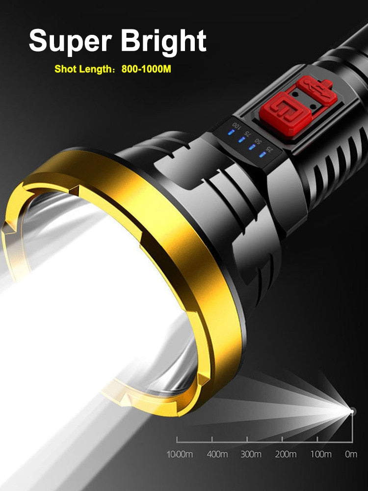 
                  
                    500000LM Powerful LED Flashlight P700 Long Range 1000m Waterproof Camping USB Rechargeable
                  
                