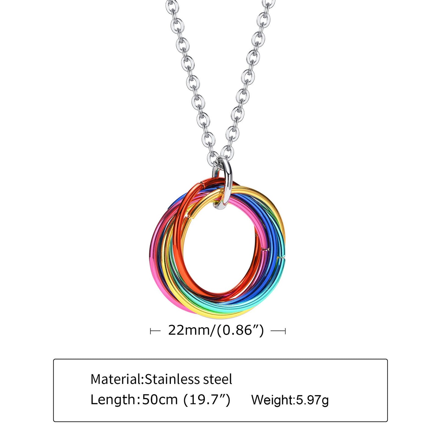 
                  
                    Vnox Rainbow Pride LGBTQ Stainless Steel Pendant Necklace
                  
                