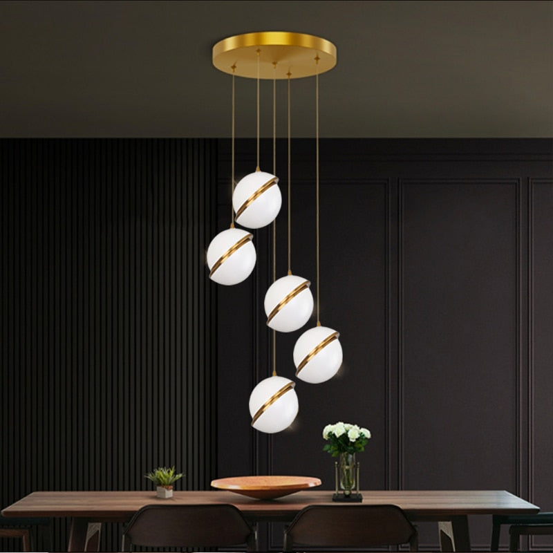 Nordic Hanging Lamp White Ball LED Pendant Light Fixtures