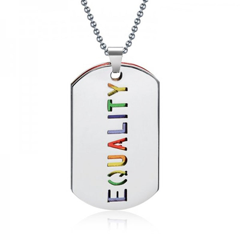 
                  
                    Enamel Rainbow Flag Pride Love Equality Pendant Necklace LGBT Necklaces Stainless Steel
                  
                