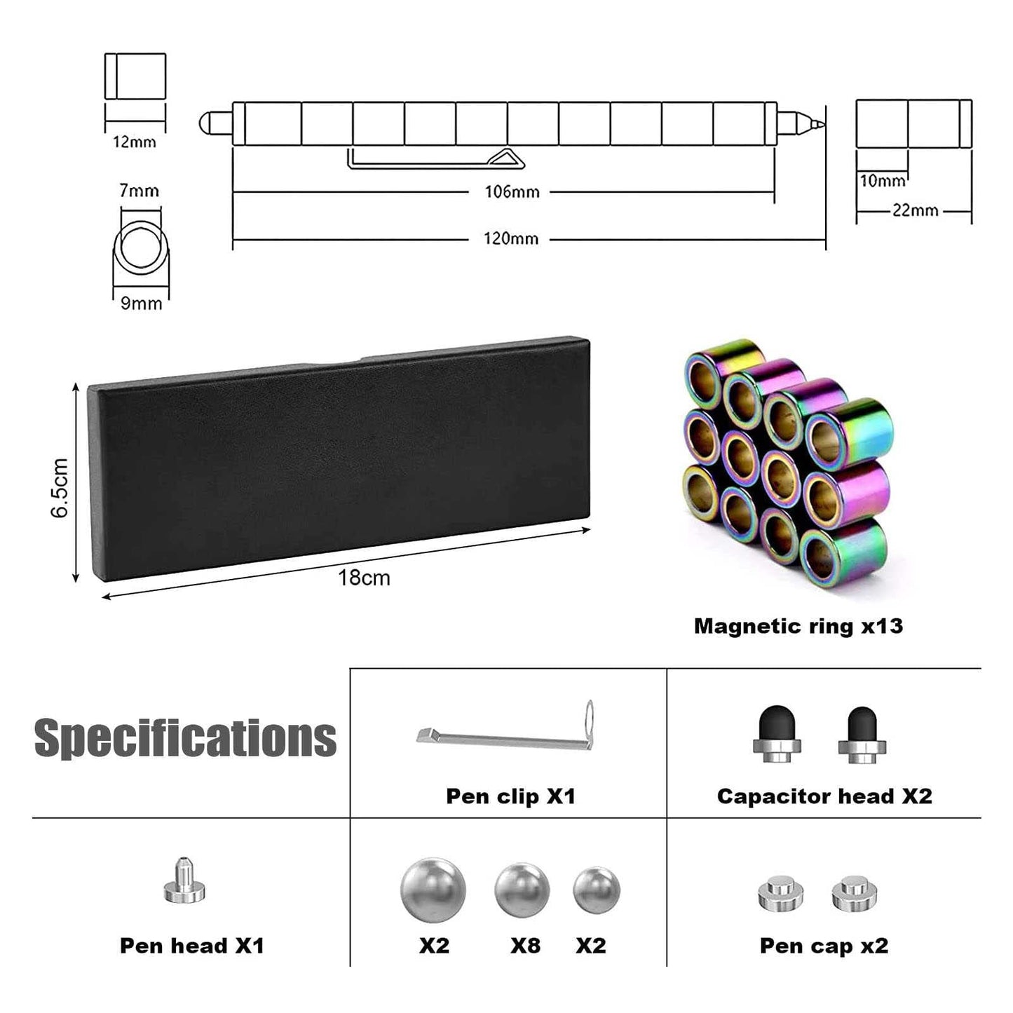 
                  
                    Magnetic Metal Fidget Ballpoint Pen with Gift Box Multifunction Writing Pen Creative Toy
                  
                