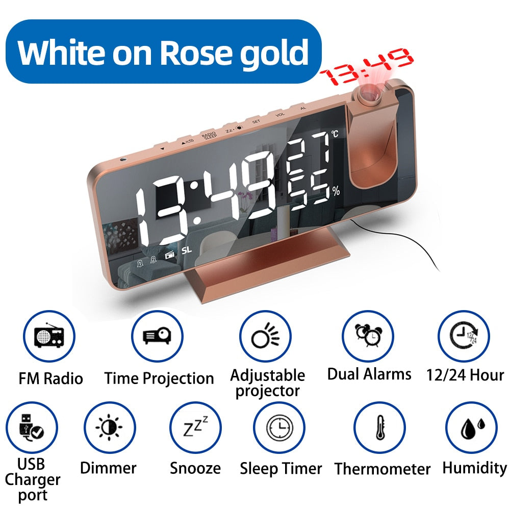 
                  
                    LED Digital Electronic Alarm Clock with Time Projector FM Radio
                  
                