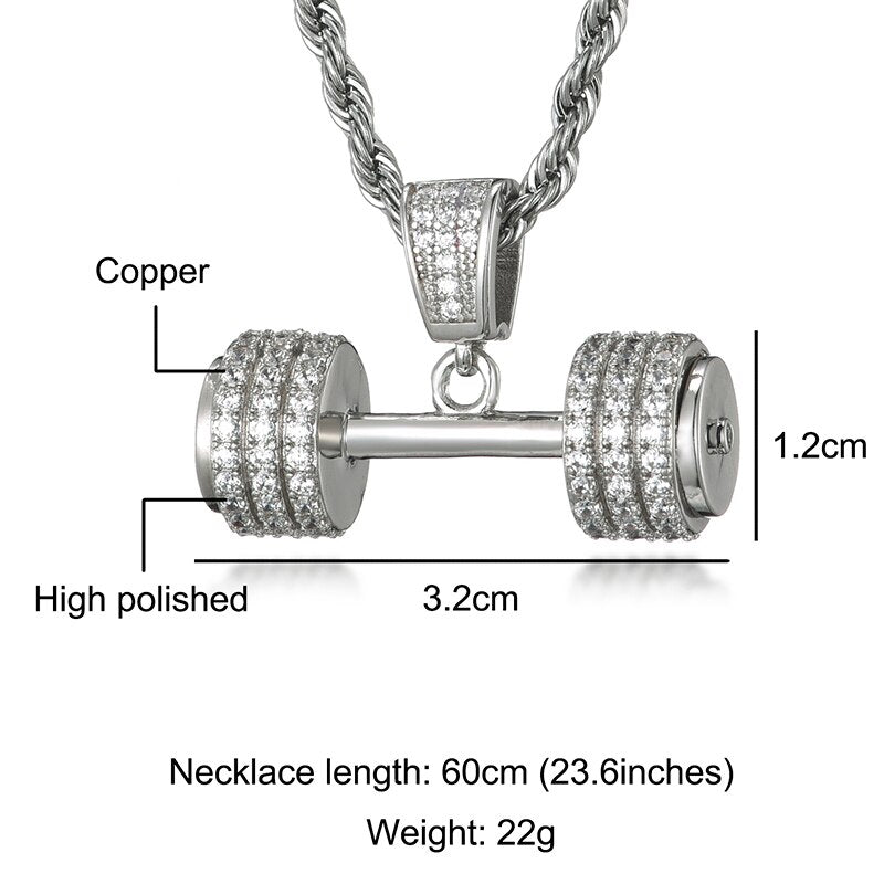 
                  
                    Dumbbell Fitness Pendant Necklace with Rope Chain
                  
                