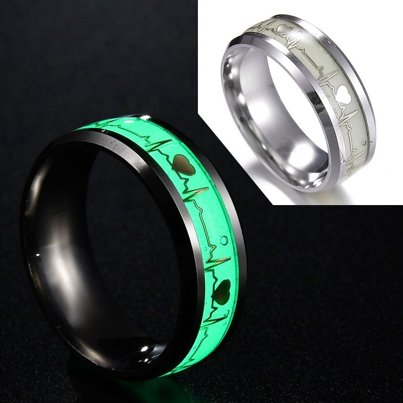 
                  
                    Stainless Steel Luminous Rings Glow in the Dark
                  
                