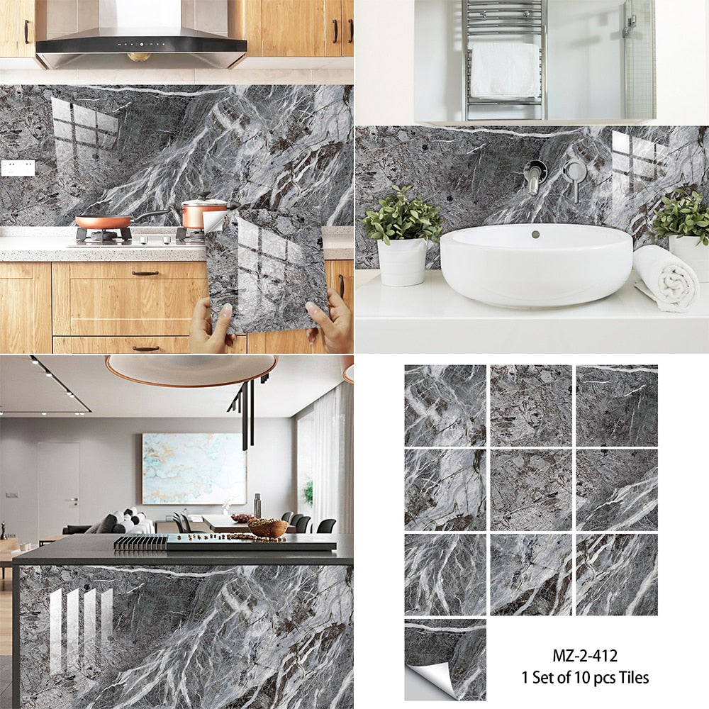 
                  
                    10pcs Tiles Sticker Kitchen Backsplash Waterproof Bathroom Home Decor Self-adhesive Tiles
                  
                