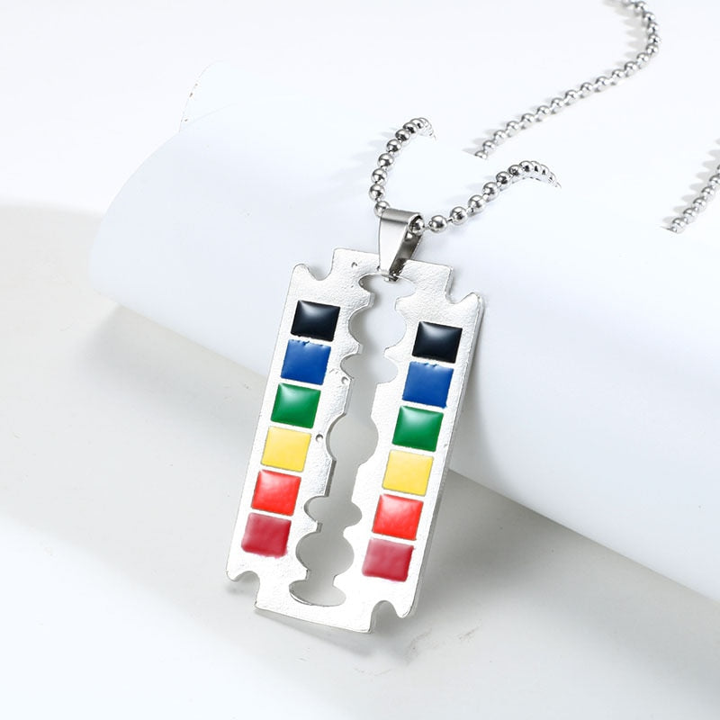 
                  
                    Enamel Rainbow Flag Pride Love Equality Pendant Necklace LGBT Necklaces Stainless Steel
                  
                