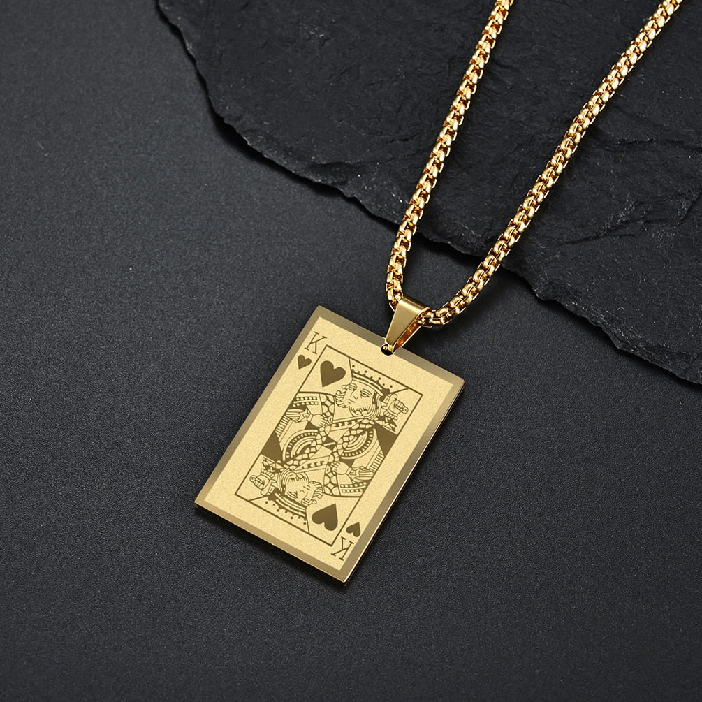 
                  
                    Poker Ace King Stainless Steel Pendant Necklace
                  
                